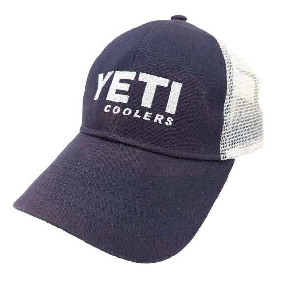 YETI Coolers Mesh Snapback Blue White Hat Baseball Dad Cap Adjustable Adult - Picture 1 of 7